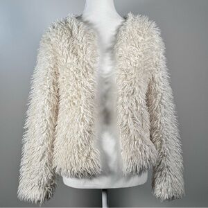 Losan Chic White Faux Fur Vest